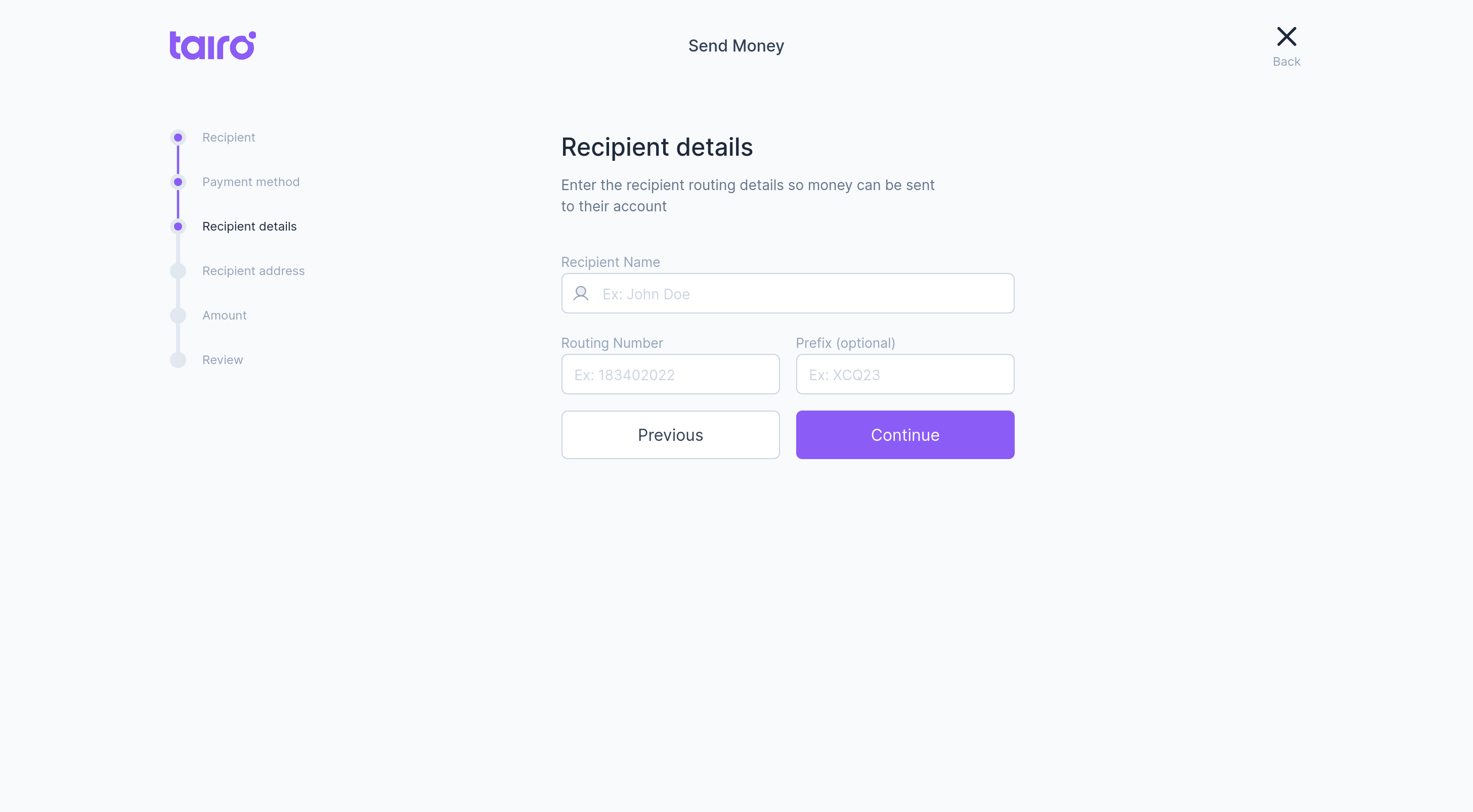 Tairo - Send - Step 3